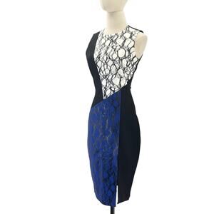 Sheath Sexy Dress Black White Blue Cross the Line Women’s 2 Elizabeth and James